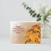 あなたとご家族のはがきへの感謝祭おめでとう ポストカード (スタンド正面)