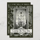 あなたとして来られるおもしろいなヴィンテージはカスタムなパーティーです 招待状 (正面/裏面)