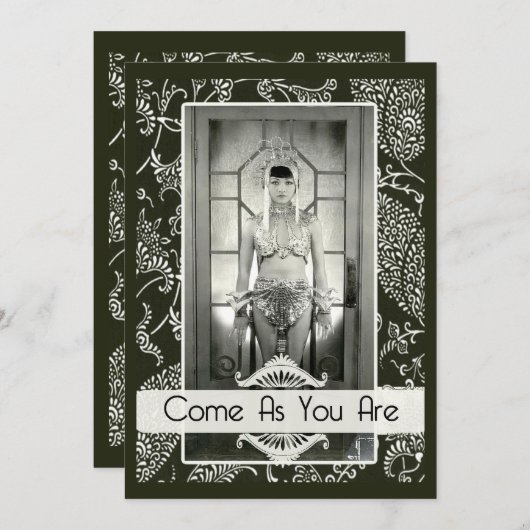 あなたとして来られるおもしろいなヴィンテージはカスタムなパーティーです 招待状 (正面/裏面)