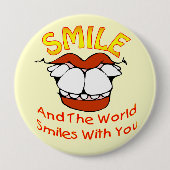 あなたとのスマイルそして世界のスマイル 缶バッジ (正面)