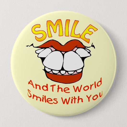 あなたとのスマイルそして世界のスマイル 缶バッジ (正面)