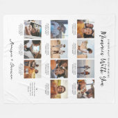 あなたとの思い出 | 11枚の写真コラージュ記念品 フリースブランケット (正面(横))