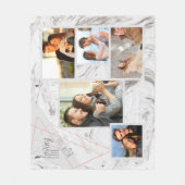 あなたとの愛情のある生命5つの写真のコラージュの灰色の大理石 フリースブランケット (正面)