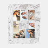 あなたとの灰色の大理石の愛情のある生命- 7つの写真のコラージュ フリースブランケット (正面)