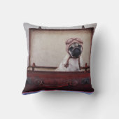 "あなたとの私に"パグの子犬の投球枕を取って下さい クッション (裏面)