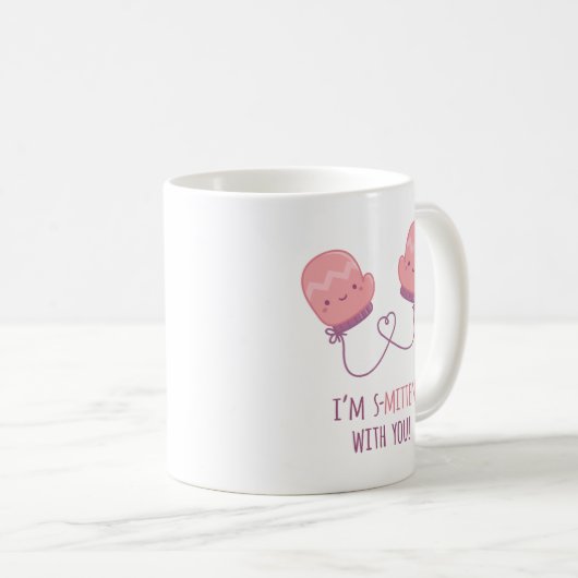 あなたとミトン愛しゃれを強打されるかわいい コーヒーマグカップ (正面右)