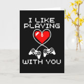 あなたと一緒にプレイするのが好き ゲーマー バレンタインデー カード (黄色い花)
