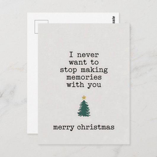 あなたと一緒に思い出を作ることを決してやめたくないクリスマス ポストカード (正面/裏面)
