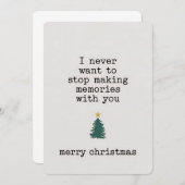 あなたと一緒に思い出を作るのを決してやめたくないクリスマス 招待状 (正面/裏面)