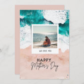 あなたと一緒のビーチデーは最高よ 幸せな母の日を シーズンカード (正面/裏面)