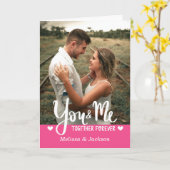 あなたと私が永遠に一緒に フォト ピンク バレンタイン カード (黄色い花)