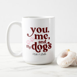 あなたと私と犬たち カップル ミニマリスト ギフト コーヒー コーヒーマグカップ
