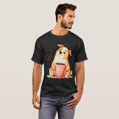 あなたと私のコーヒー - かわいいコーギーとほっと一息 Tシャツ (正面フル)