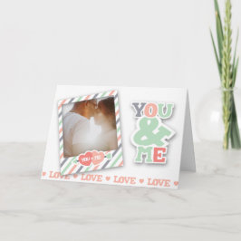 あなたと私のハートフレーム写真バレンタイン シーズンカード