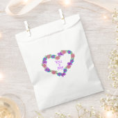 あなたと私のハートフローラリースバレンタインデー フェイバーバッグ (クリップ留めされた状態)