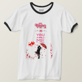 あなたと私のロマンチックな愛を祝うバレンタインデー Tシャツ