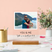 あなたと私の写真とパーソナライズされた文字 アクリルサイン (ウェディング)