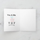 あなたと私の愛のカップケーキ 赤いバレンタインデーの名前 カード (内部)