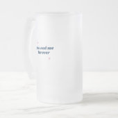 あなたと私の永遠の結婚引用文 フロストグラスビールジョッキ (正面左)