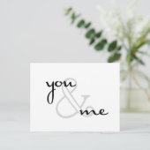 あなたと私の白黒 モダン ポストカード (スタンド正面)