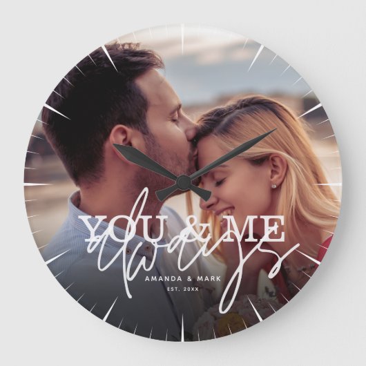 あなたと私はいつも恋を結ぶ ラージ壁時計 (正面)