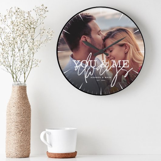 あなたと私はいつも恋を結ぶ ラージ壁時計