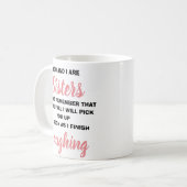 あなたと私は姉妹おもしろいノベルティギフトマグ コーヒーマグカップ (正面左)