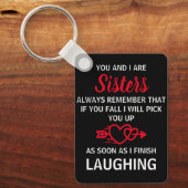あなたと私は姉妹のノベルティギフトおもしろいである キーホルダー (正面)