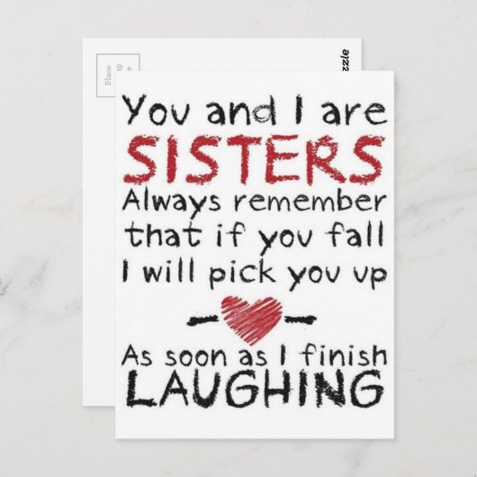 あなたと私は姉妹デザイン ポストカード (正面/裏面)