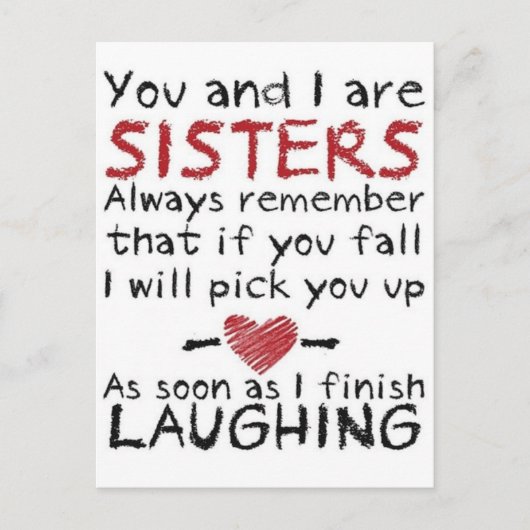 あなたと私は姉妹デザイン ポストカード (正面)