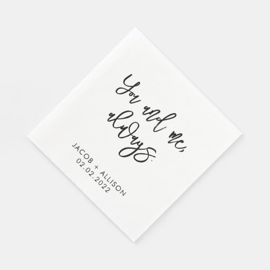 あなたと私は、常にエレガントな結婚式の日の披露宴 スタンダードランチョンナプキン (角)