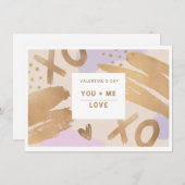 あなたと私はXOXOバレンタインデーのカードが大好き 招待状 (正面/裏面)