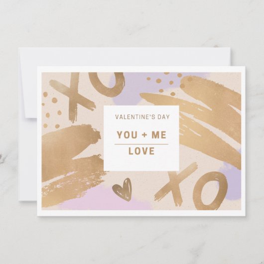 あなたと私はXOXOバレンタインデーのカードが大好き 招待状 (正面)