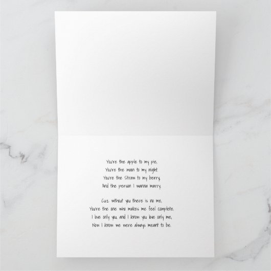 あなたと私ソウルメイト愛の詩ロマンチック カード (内部)