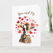 あなたと私ヤギ一緒にバレンタインロマンおもしろいマン シーズンカード (正面)