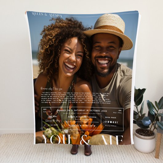 あなたと私 |カップルパーソナライズされたの写真 フリースブランケット