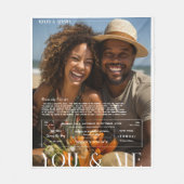 あなたと私 |カップルパーソナライズされたの写真 フリースブランケット (正面)