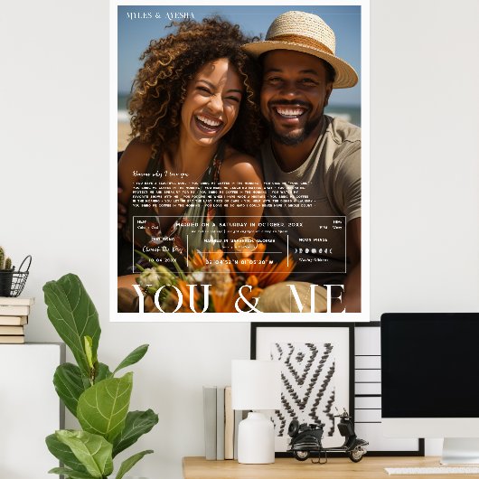 あなたと私 |カップルパーソナライズされたの写真 ポスター (ホームオフィス)