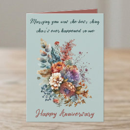 あなたと結婚する花嫁の緑の妻の記念日 カード