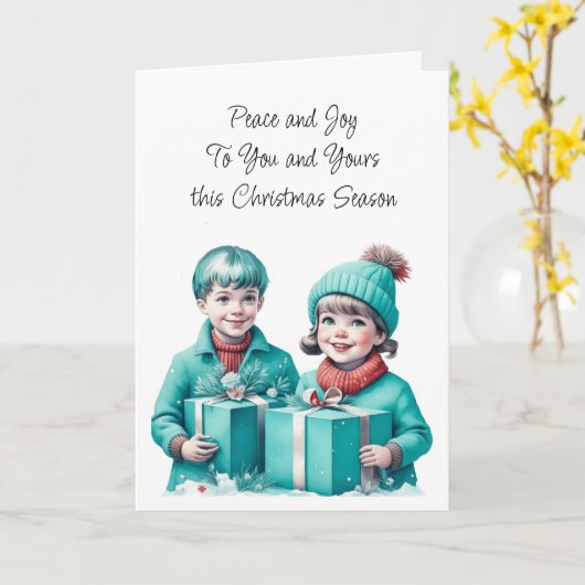 あなたと貴方の平和 |クリスマス カード (黄色い花)