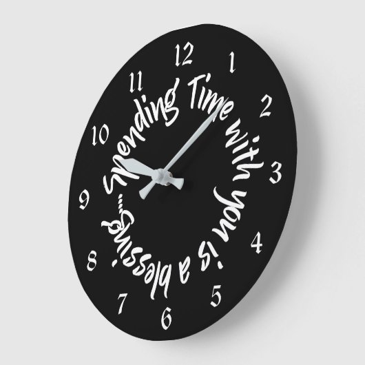 あなたと過ごす時間は賛美の引用文 ラージ壁時計 (傾斜)