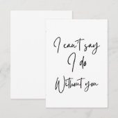 あなたなしではイエスは言えない ブライダルプロポーズカード セーブザデート (正面/裏面)