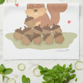 あなたについてのかわいいリスのナットしゃれ愛ユーモア キッチンタオル (折り畳み)