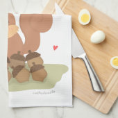 あなたについてのかわいいリスのナットしゃれ愛ユーモア キッチンタオル (四つ折り)