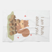 あなたについてのかわいいリスのナットしゃれ愛ユーモア キッチンタオル (横)
