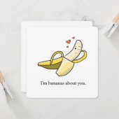 「あなたについてのバナナ」バレンタインデー愛カード カード (正面/裏面インサイチュ)