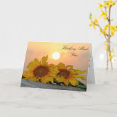 あなたについて考えることおよびヒマワリカードを恋しく思うこと カード (黄色い花)