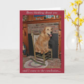 あなたについて考える金ロッキングチェア カード (黄色い花)