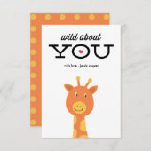 あなたについて野生教室のバレンタインデーカード 招待状 (正面/裏面)