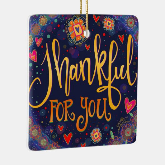 あなたにとって「インスピレーション」は感謝 セラミックオーナメント (右)